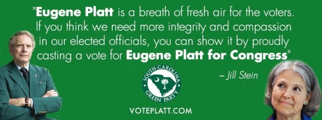 Eugene Platt, Jill Stein, South Carolina Special Election
